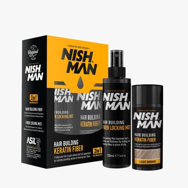 NishMan Hair Building Keratin Fiber & Fiber Locking Mist (2in1)